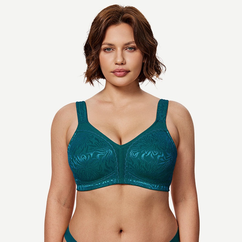 Women’s Full Coverage Comfort Minimizer Bra Malachite Green 36B/80B