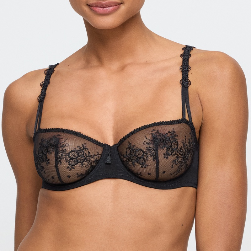 Annaelle Black Balcony Bra Vertical Seam Black 34B