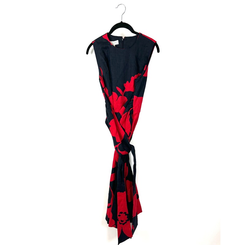 Navy And Red Sleeveless Dress – Size 6