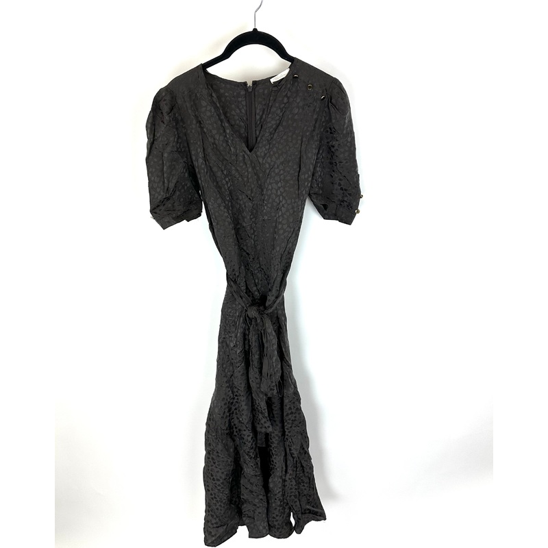 Dark Grey Leopard Print Dress – Size 0/2