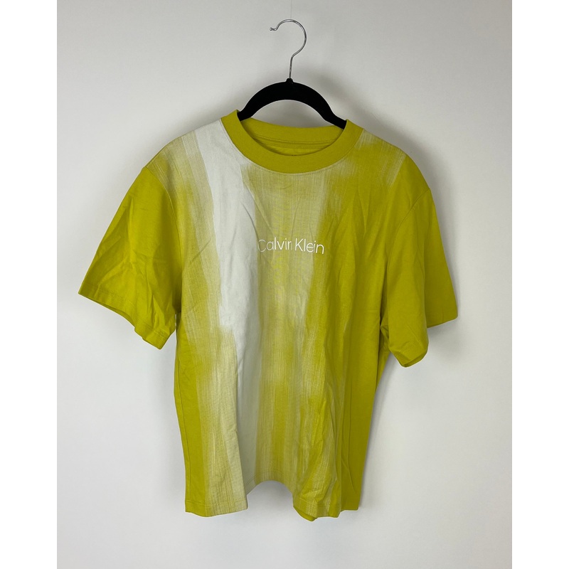 Olive Green and White Short Sleeve Top – Small
