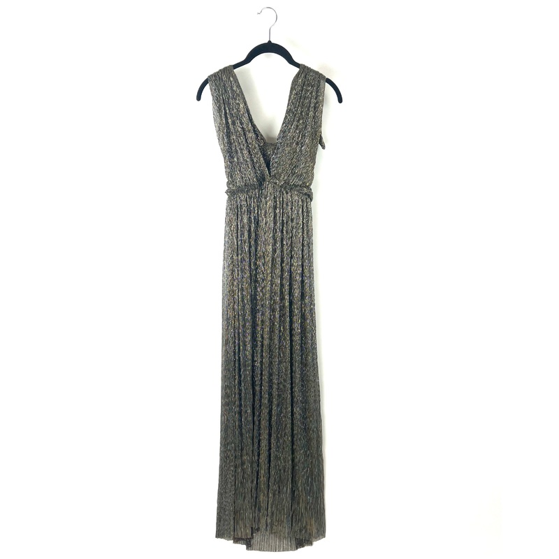 Black Metallic Tie Shoulder Maxi Dress – Size 0/2 Size extra extra small (size 0-2)