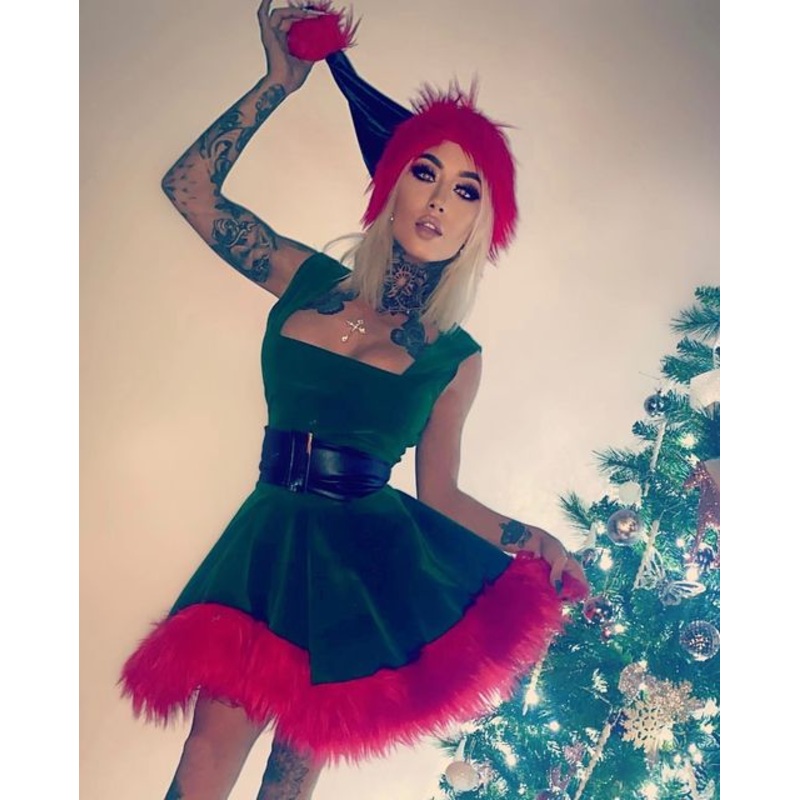 1pc Head Elf Green/Red Small