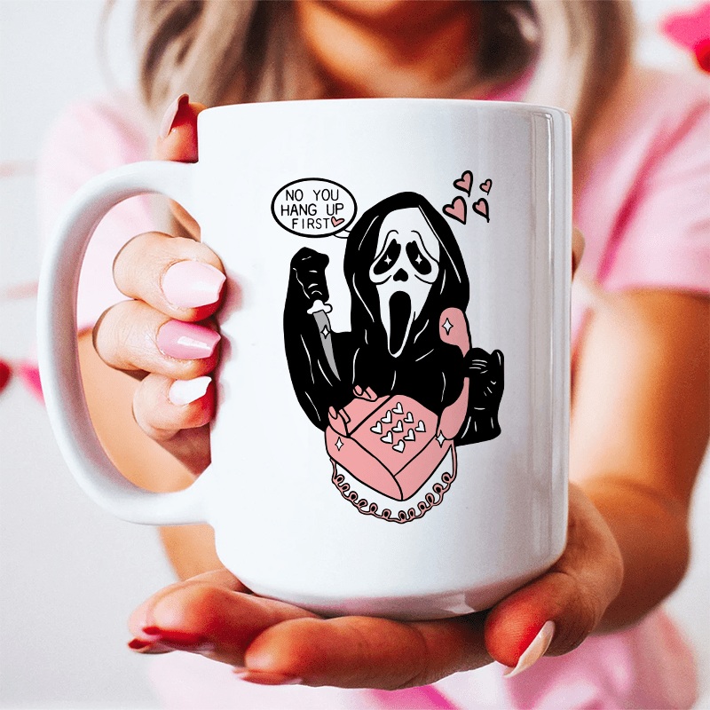 The Reaper You Hang Up First Ceramic Mug 15 oz White One Size