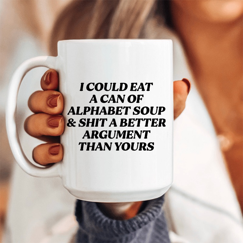 Alphabet Soup Ceramic Mug 15 oz White One Size
