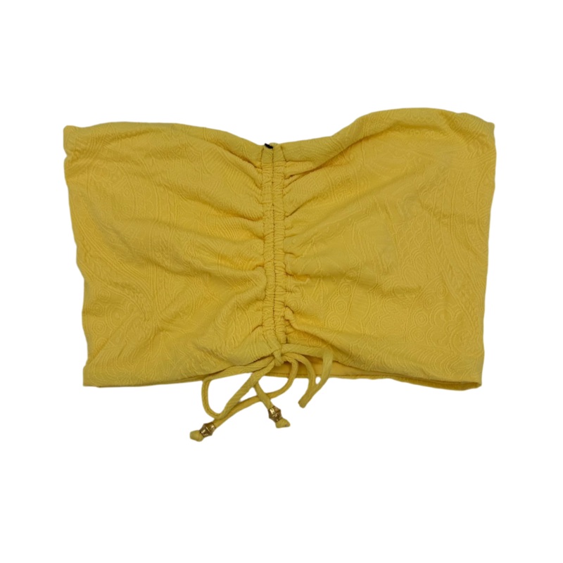 Yellow Embossed Bandeau Bikini Top – XS, S, M, L, XL, XXL Extra Small (Size 2/4)