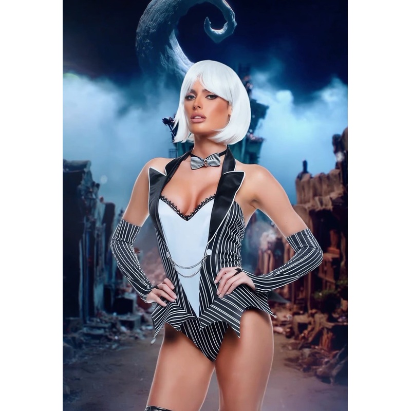 3pc Halloween Town Babe Black/White Small