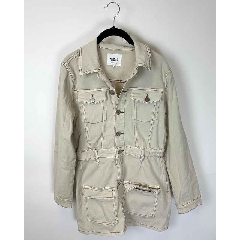 Beige Denim Dress – Size 0/2