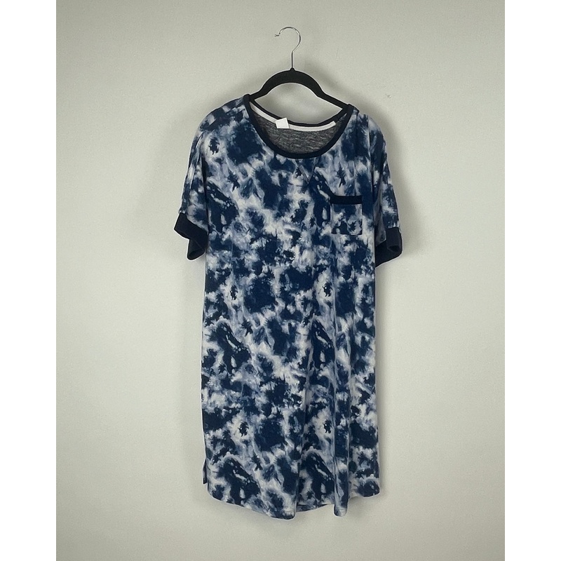 Blue And White Tie Dye Lounge Dress – Medium
