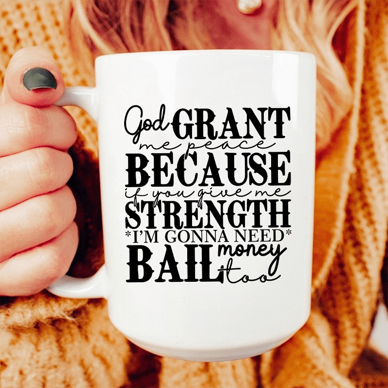 God Grant Me Peace Ceramic Mug 15 oz White One Size