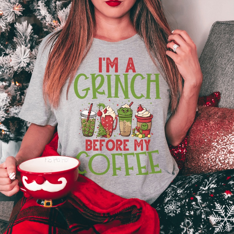 I’m A Grinch Before My Coffee Athletic Heather S
