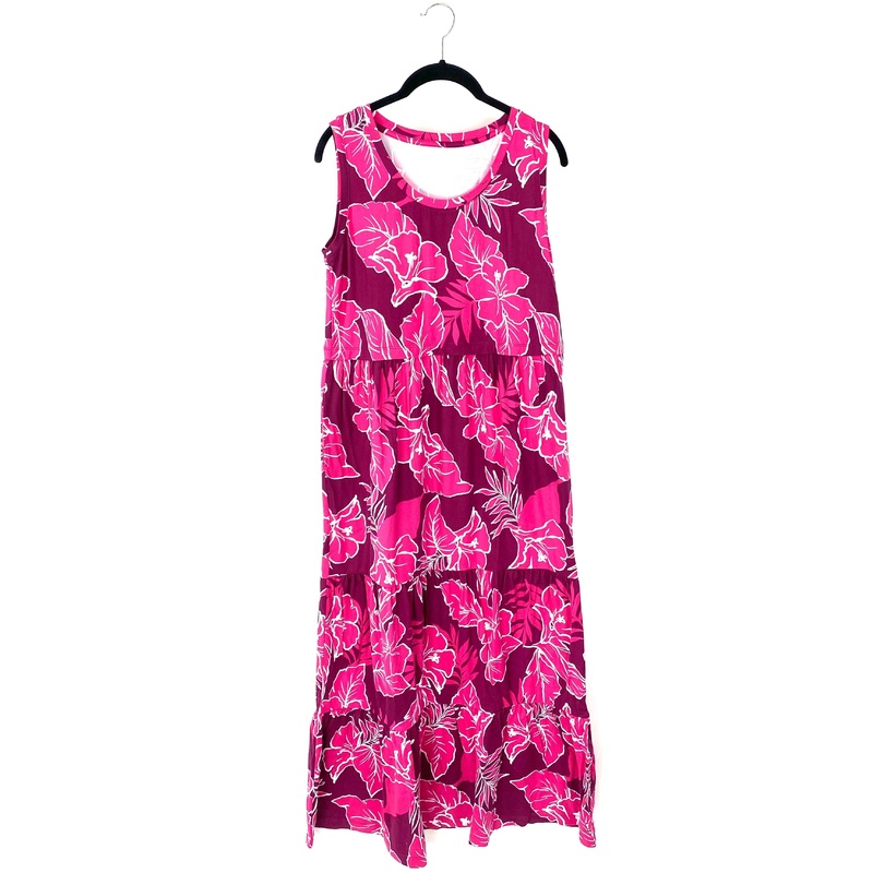 Pink and Purple Abstract Floral Maxi Dress – Size 6/8