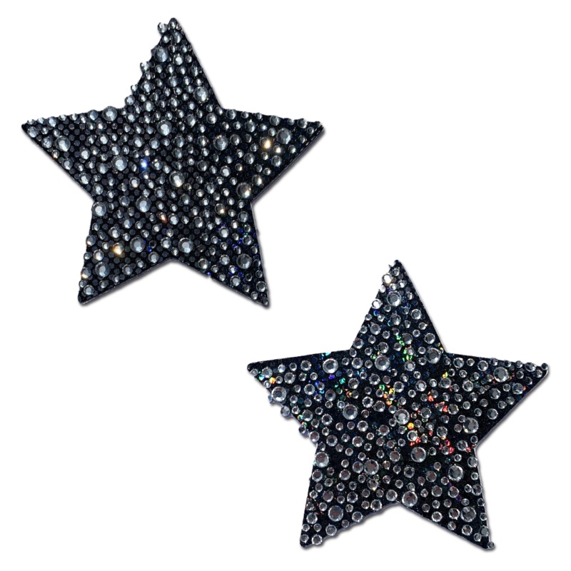 Star: Crystal Black Nipple Pasties by Pastease