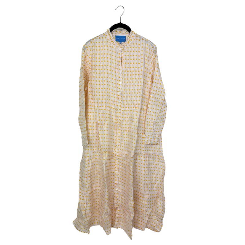 Yellow, Pink and White Geo Print Long Linen Dress – Size 8/10 Medium (size 8/10)