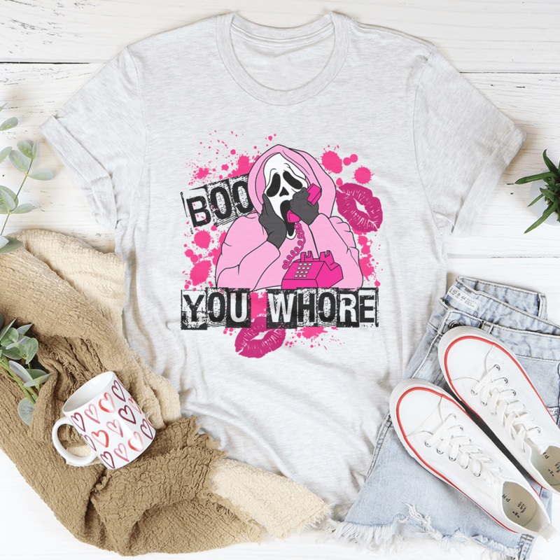 Boo You Horror Tee White L