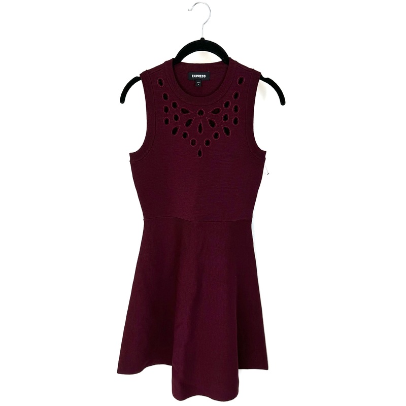 Dark Red Sleeveless Sweater Dress – Size 4/6