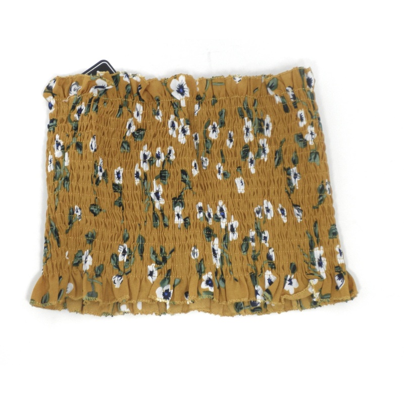 Mustard Yellow Floral Tube Top – Small