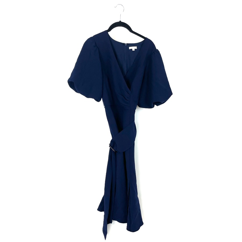 Navy Blue Belted Maxi Dress – Size 4