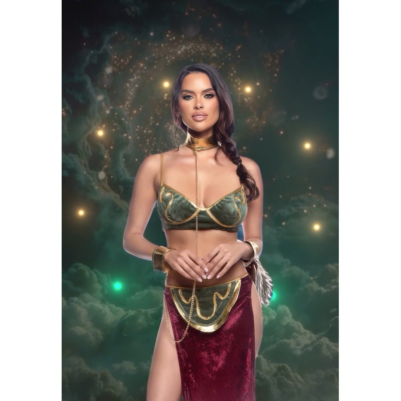 3pc Far off Galaxy Princess Green/Burgundy Small