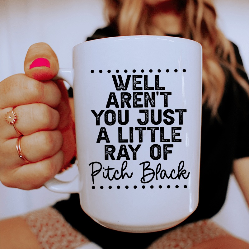 Ray Of Pitch Black Ceramic Mug 15 oz White One Size