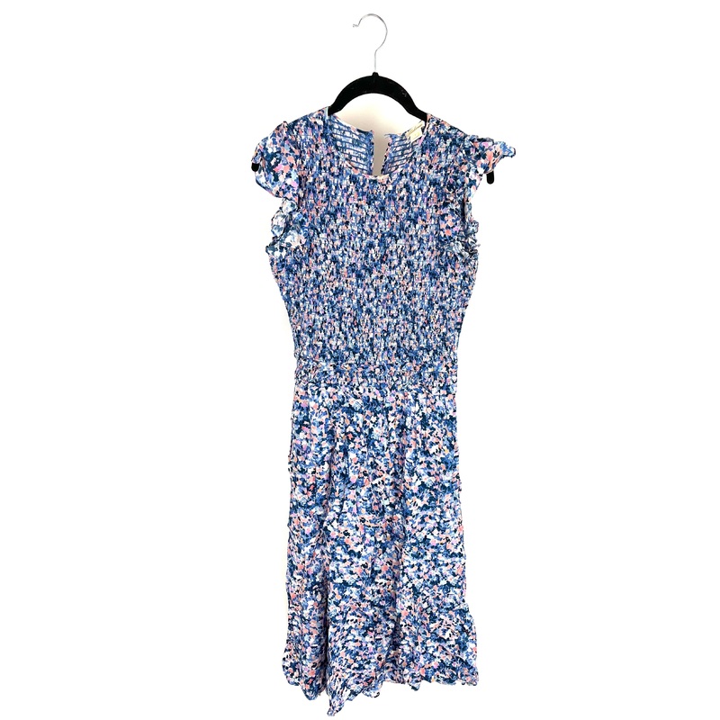 Blue Floral Midi Dress – Size 4