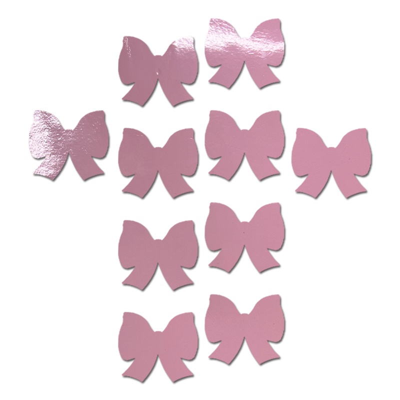 Body Mini Pasties: 10 Mini Bow Faux Latex Pleather Vinyl Body Pasties by Pastease Black