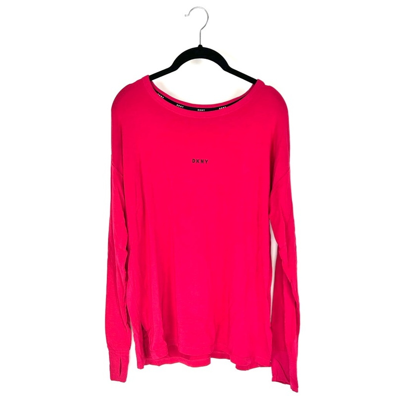 Pink and Black Logo Long Sleeve Shirt – Size 6/8