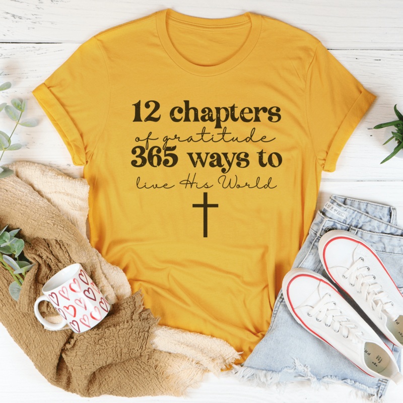 12 Chapters Of Gratitude Tee Black Heather S