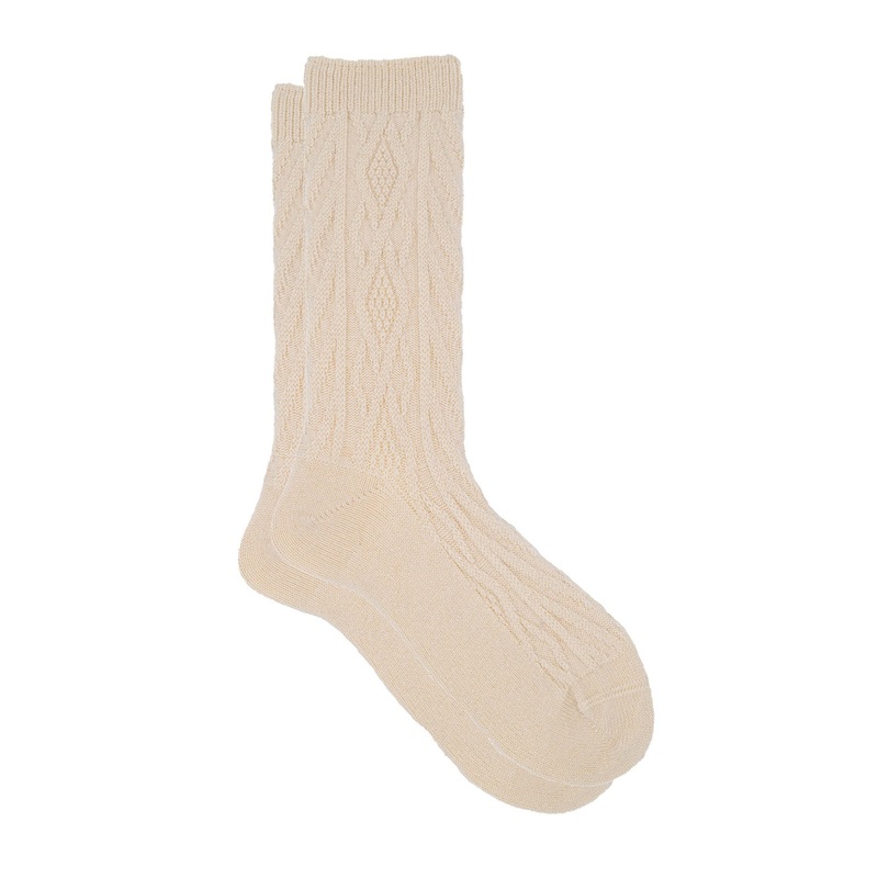 Demi Cream Cashmere Socks Cream One Size