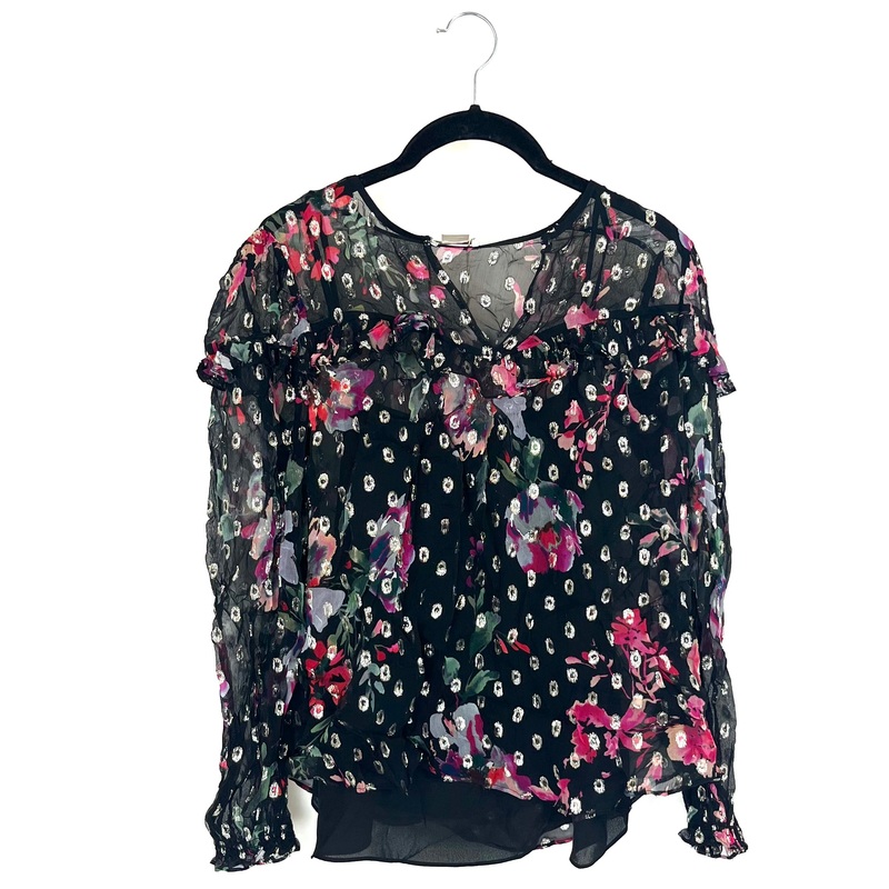 Multicolor and Gold Floral Blouse – Small