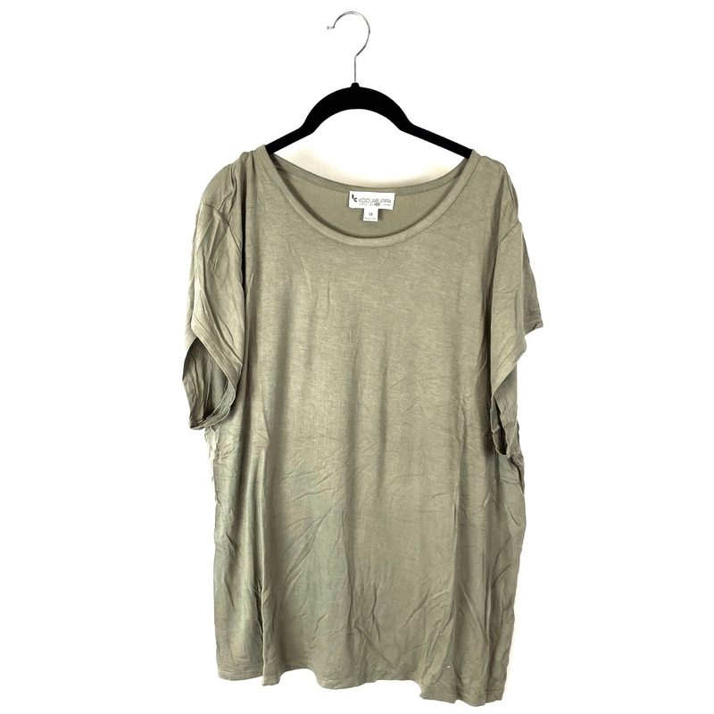 Army Green Short Sleeve Top – 1X