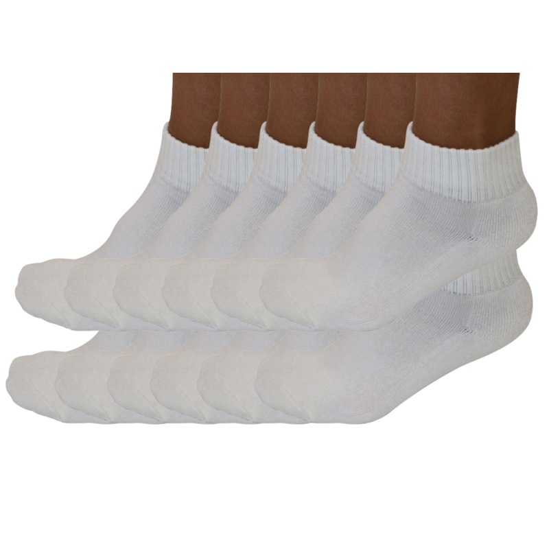 1/4 Crew Bamboo Viscose Socks Unisex Natural Color – 12-pack Small