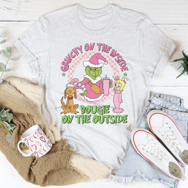 Grinchy On The Inside Bougie On The Outside Tee Ash S