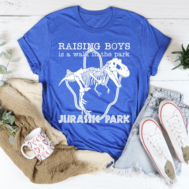 Raising Boys Is A Walk In The Park Tee Heather True Royal L