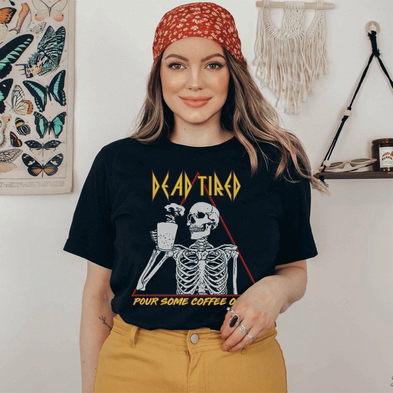Dead Tired Coffee Tee Black S