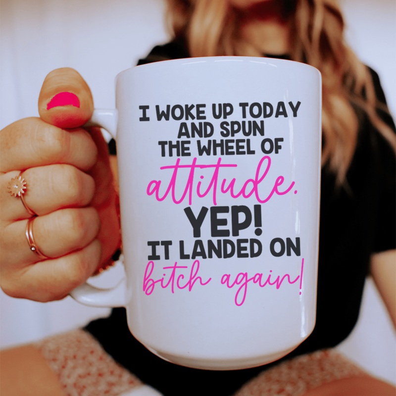 The Wheel Of Attitude Ceramic Mug 15 oz White One Size