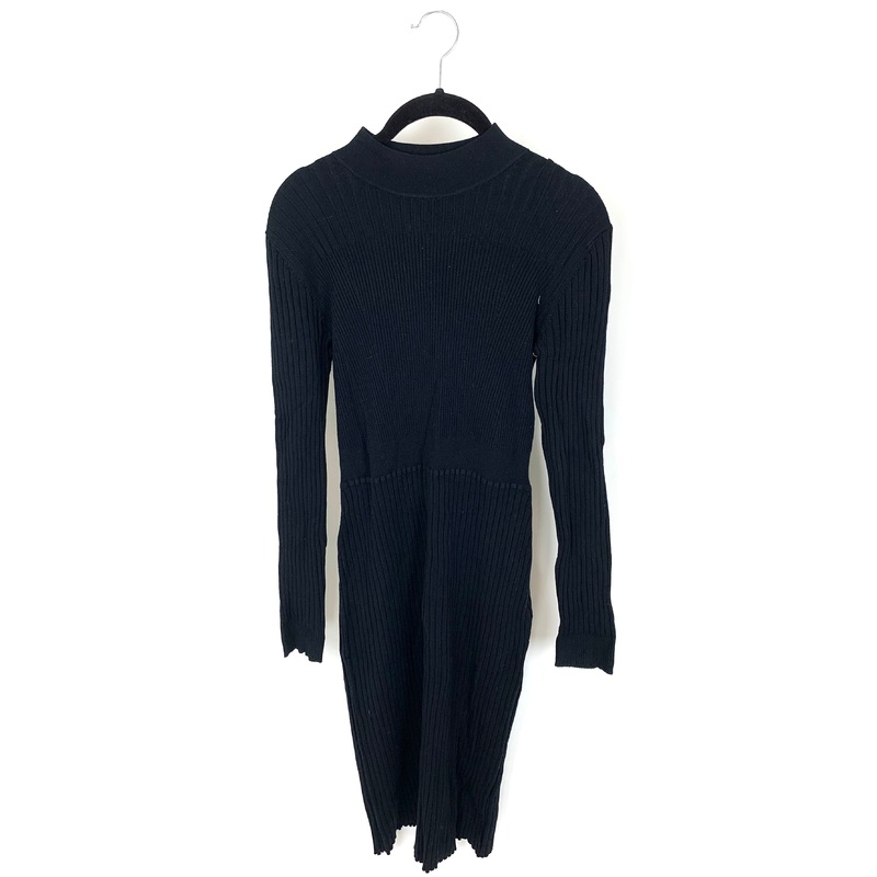 Black Knit Ribbed Dress – Size 4/6