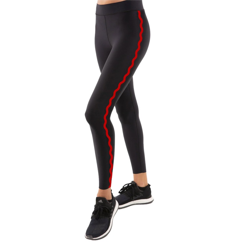 Ultra High Scallop Parallel Legging Nero Metallic Rose XXS
