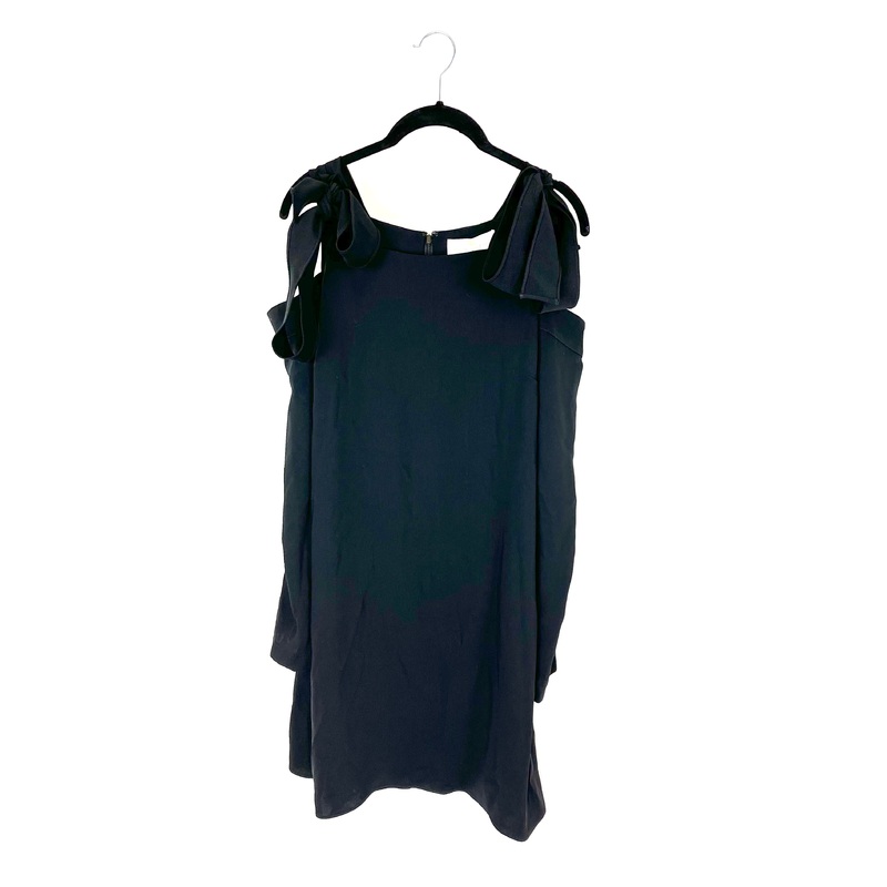 Black Cold Shoulder Long Sleeve Dress – Small