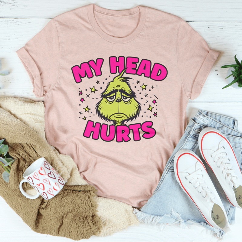 My Head Hurts Tee Athletic Heather S