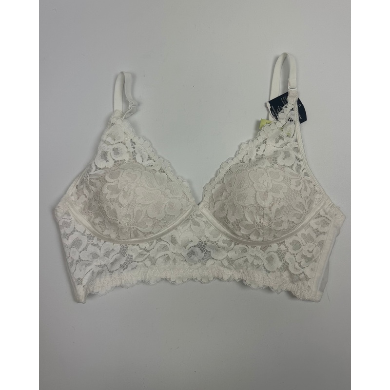 White Wireless Lace Bra – 32B