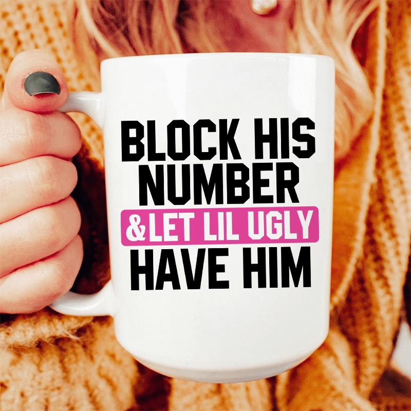 Block His Number Ceramic Mug 15 oz White One Size