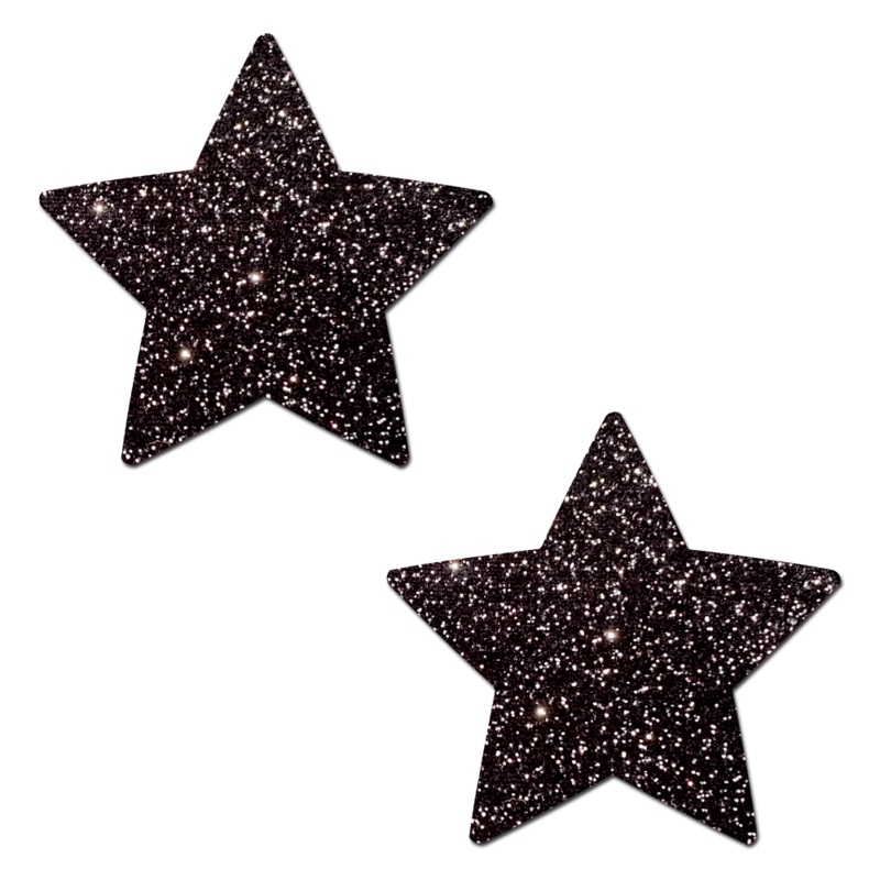 Star: Sparkle Black Star Nipple Pasties by Pastease