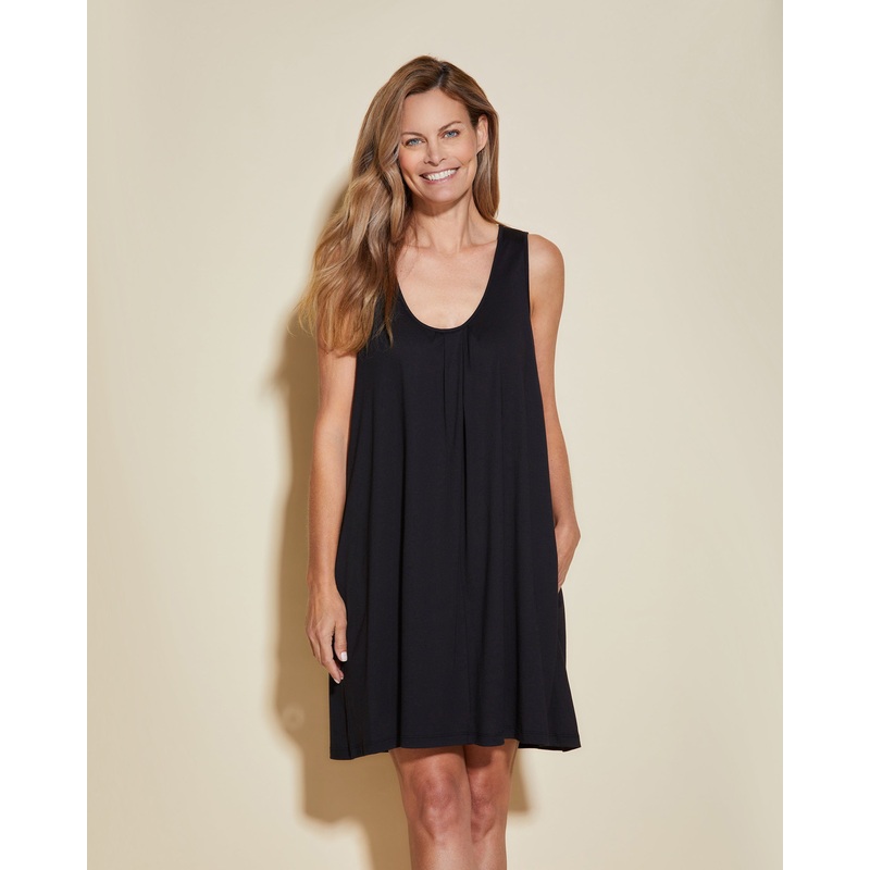 Tank Chemise With Pockets Black XS