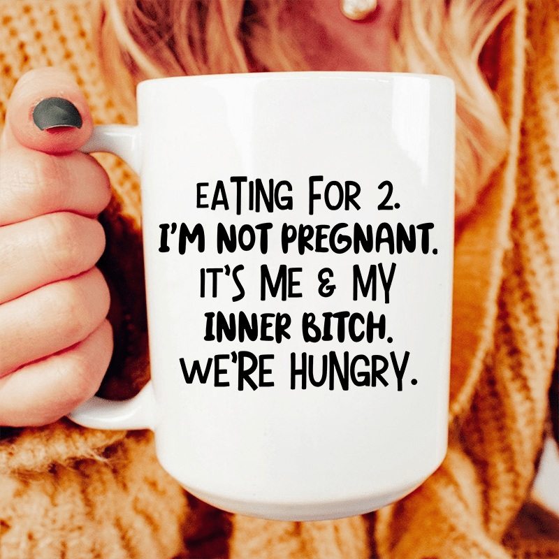 Eating For Two Ceramic Mug 15 oz White One Size