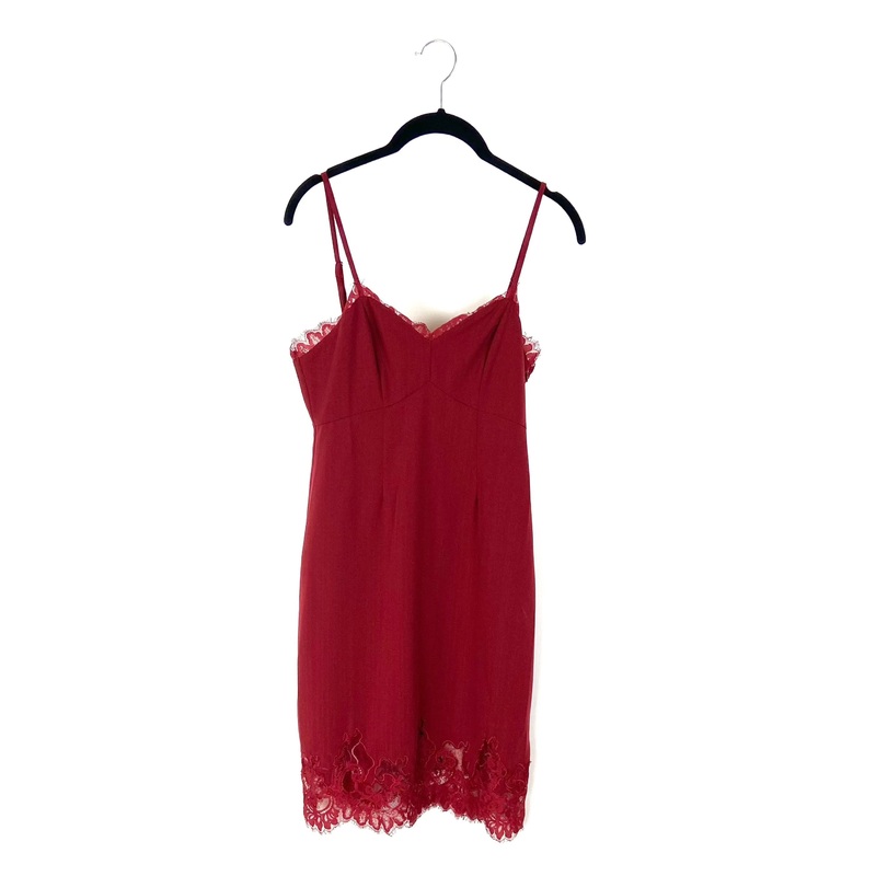 Red Lace Slip Dress – Small