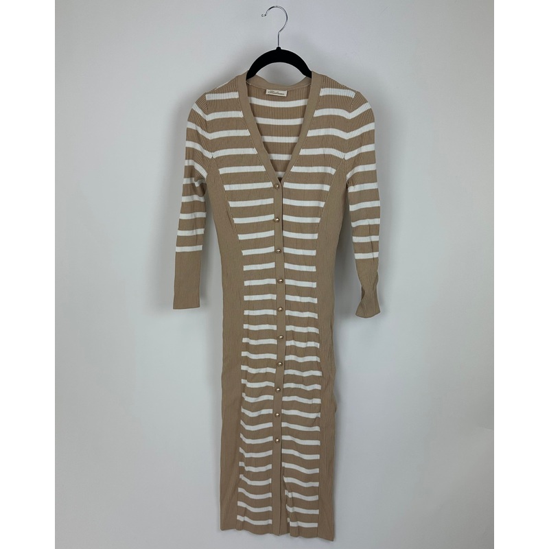 Tan And White Knit Dress – Size 4