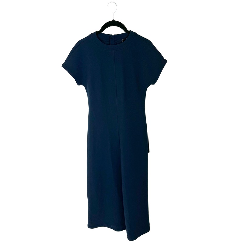 Navy Blue Short Sleeve Maxi Dress – Size 6
