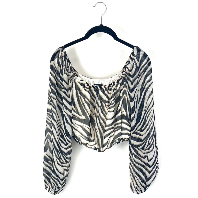 Zebra Print Off The Shoulder Top – Size 00-16 Extra Extra Small (Size 00-0)