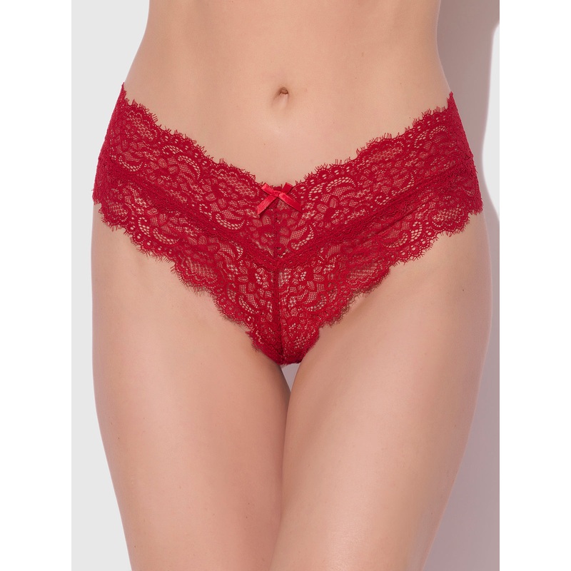 Lulu Lace V Front G-String Crimson Red S